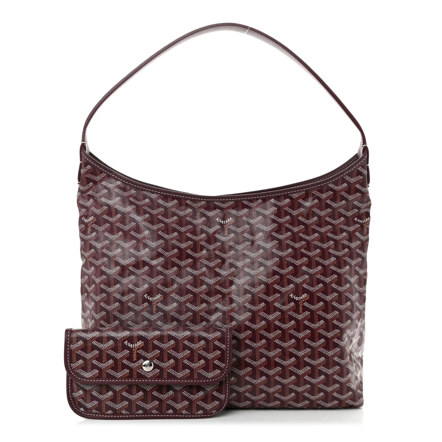 Boheme Hobo Zipper Tote Bag Burgundy