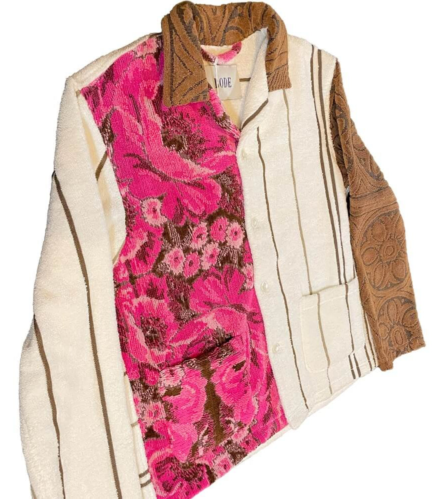 BODE Vintage Duo Towel Jacket Floral 'Garden Maze' 1/1 Sterling Silver Hardware