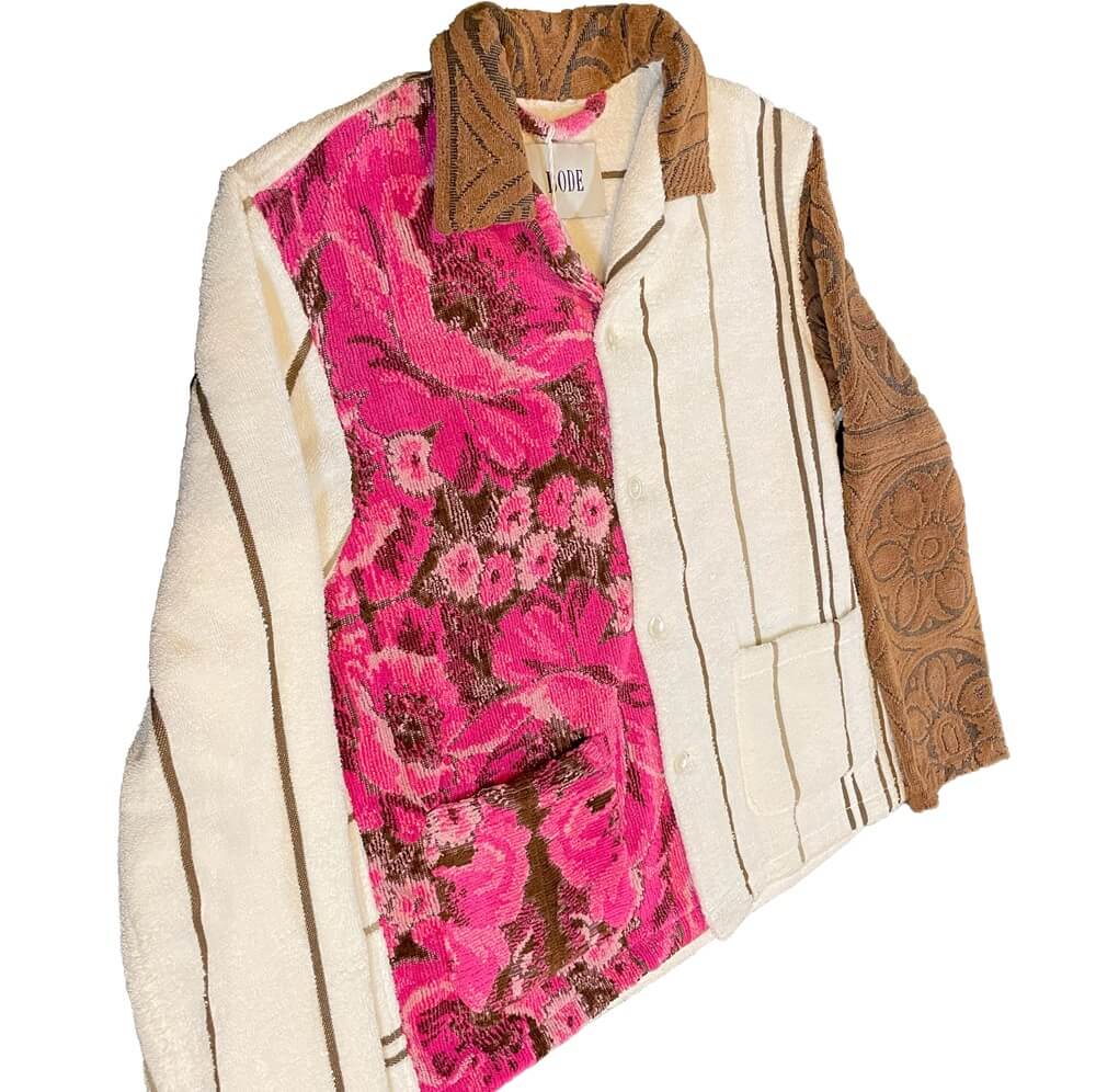 BODE Vintage Duo Towel Jacket Floral 'Garden Maze' 1/1 Sterling Silver Hardware