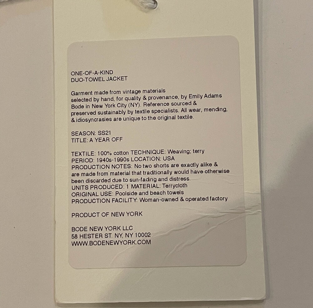 Vintage Towel Jacket American Flag Eagle 1/1