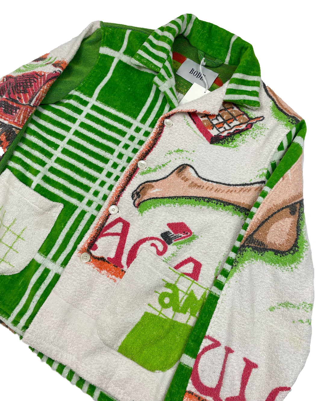 BODE Vintage Poolside Towel Jacket Green 1/1 Archival