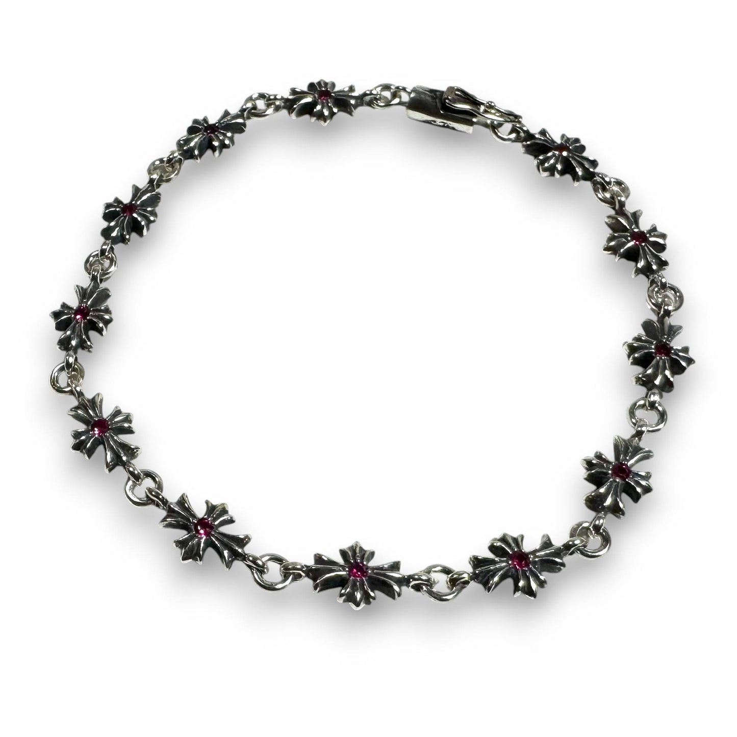 Pink Sapphire Tiny E Bracelet