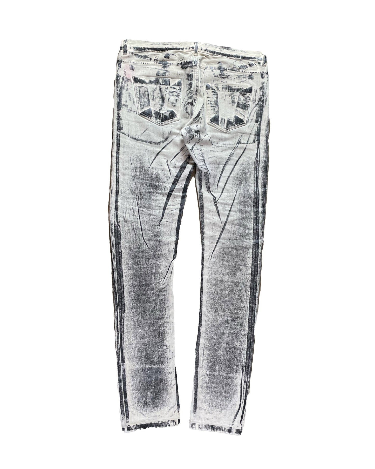 Rick Owens Detroit White Wax Demim Sterling Silver Hardware