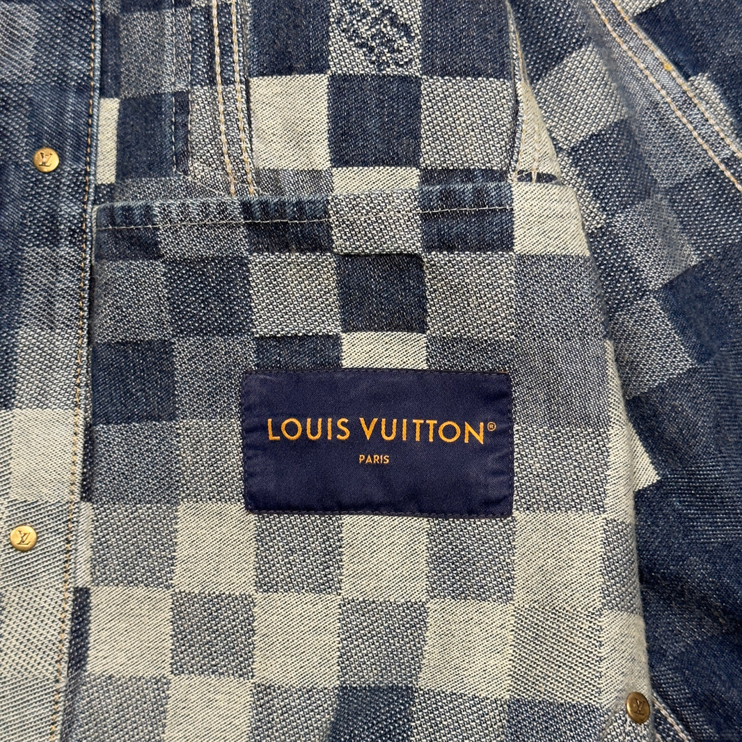 Louis Vuitton Chic Damier Denim Jacket Pharrell Williams LV Authenticated Designer