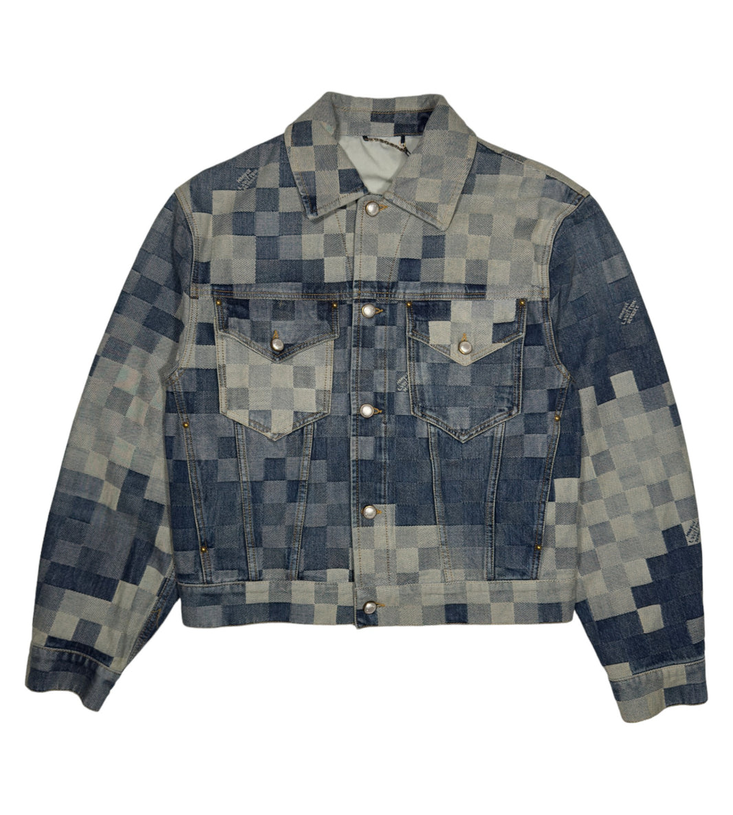 Louis Vuitton Chic Damier Denim Jacket Pharrell Williams LV Authentic Denim Jackets