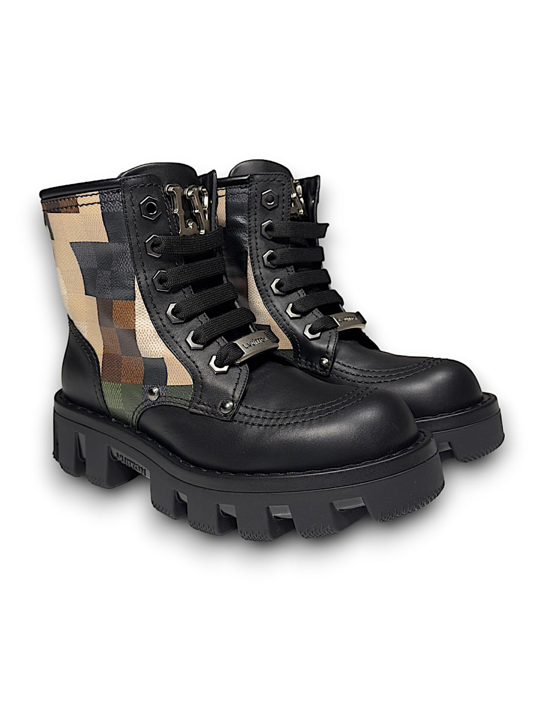Louis Vuitton Combat Boot Damoflage Pharell LV Sterling Silver Hardware
