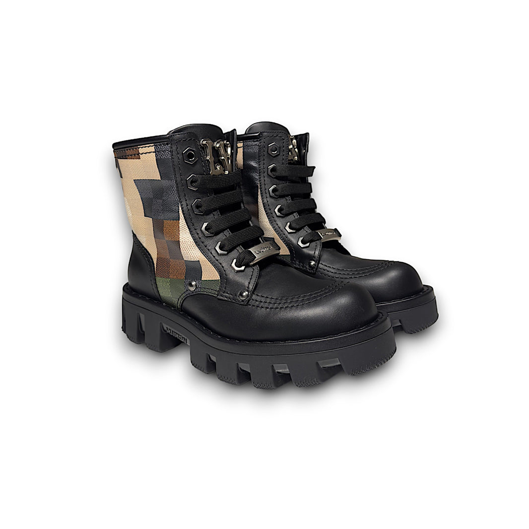 Louis Vuitton Combat Boot Damoflage Pharell LV Sterling Silver Hardware