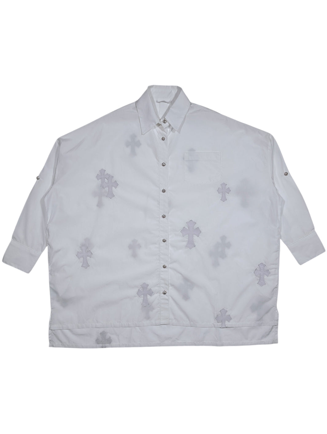 Button Up Cross Patch Shirt 'Mahal Kita'
