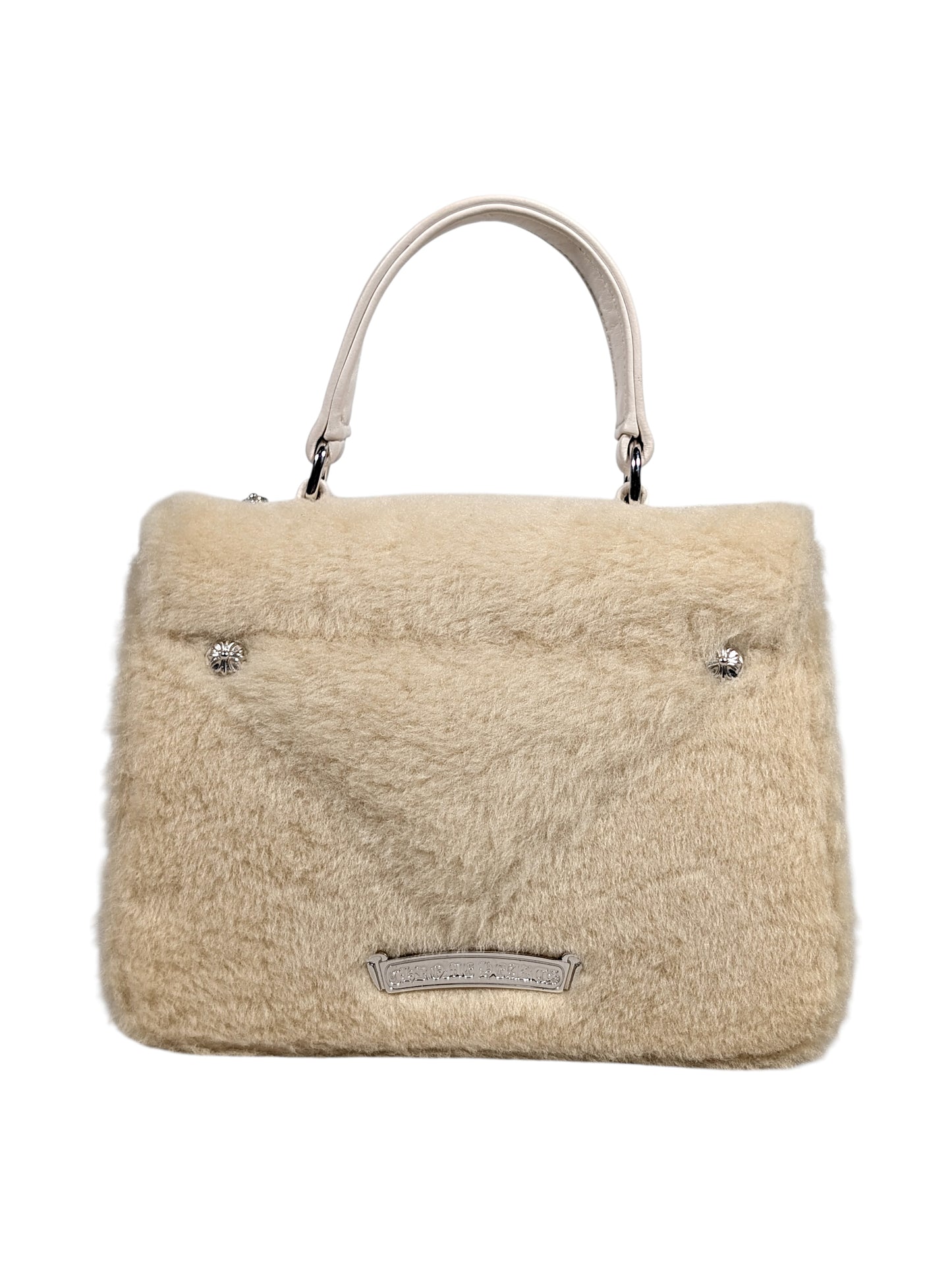 "Grow Up" Shearling Handbag Cream