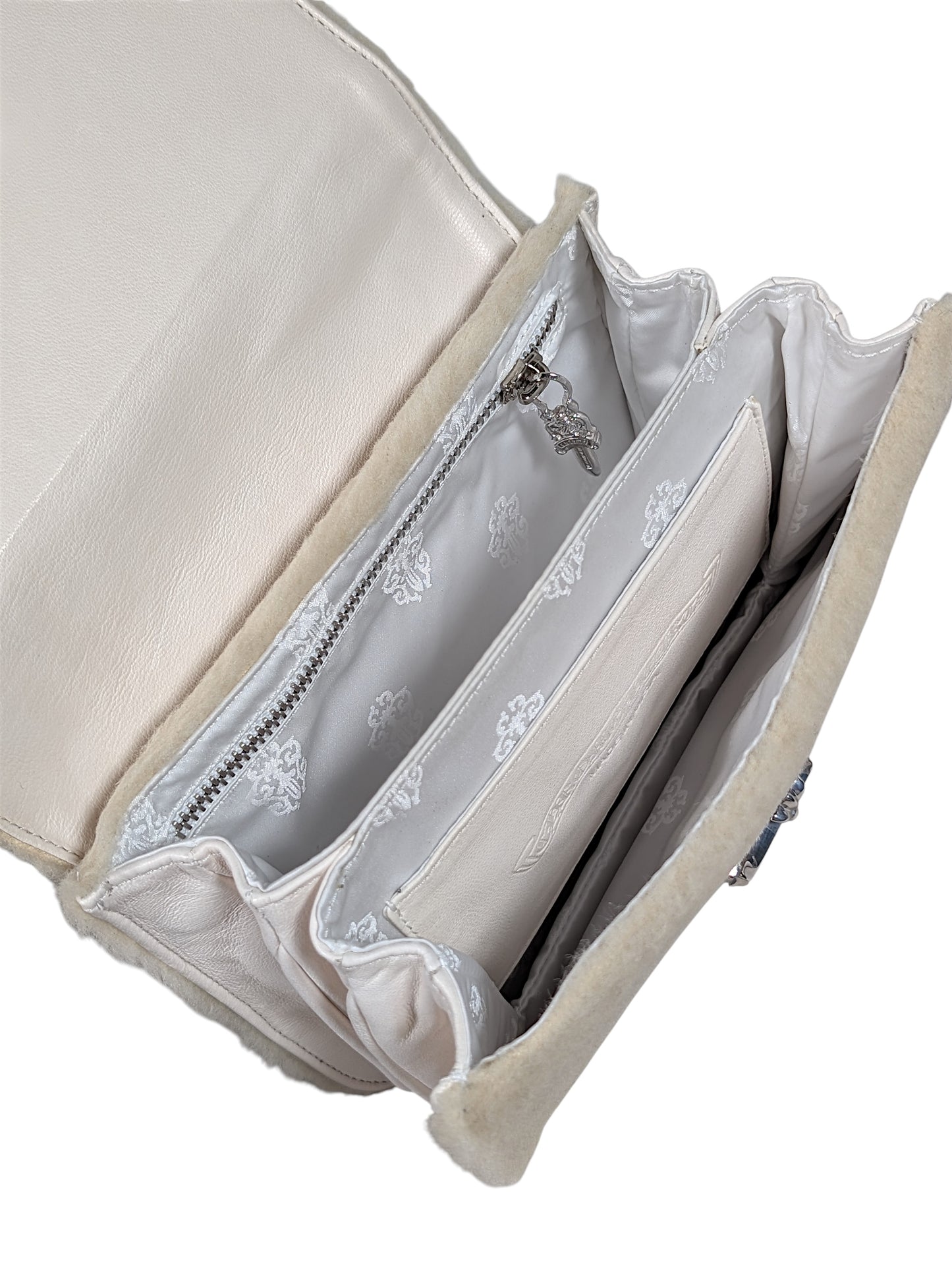 "Grow Up" Shearling Handbag Cream