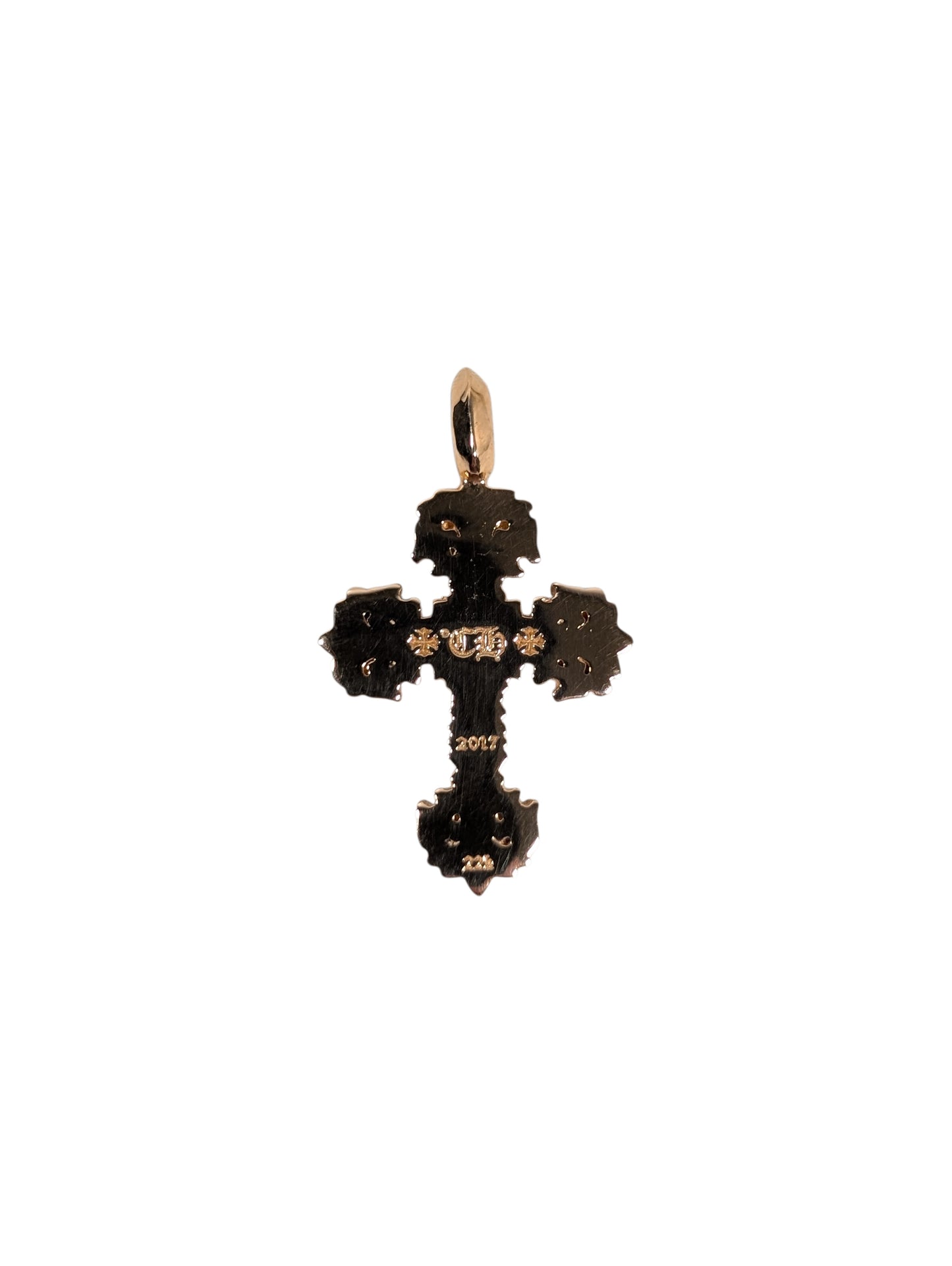 22k Gold XS Filigree Pave Pink Sapphire Pendant