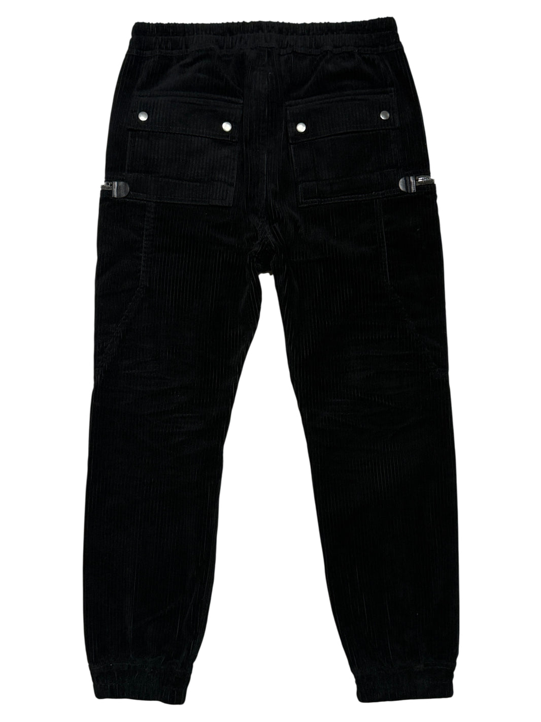 Rick Owens Corduroy Bauhaus Cargo Pants Black Sterling Silver Hardware