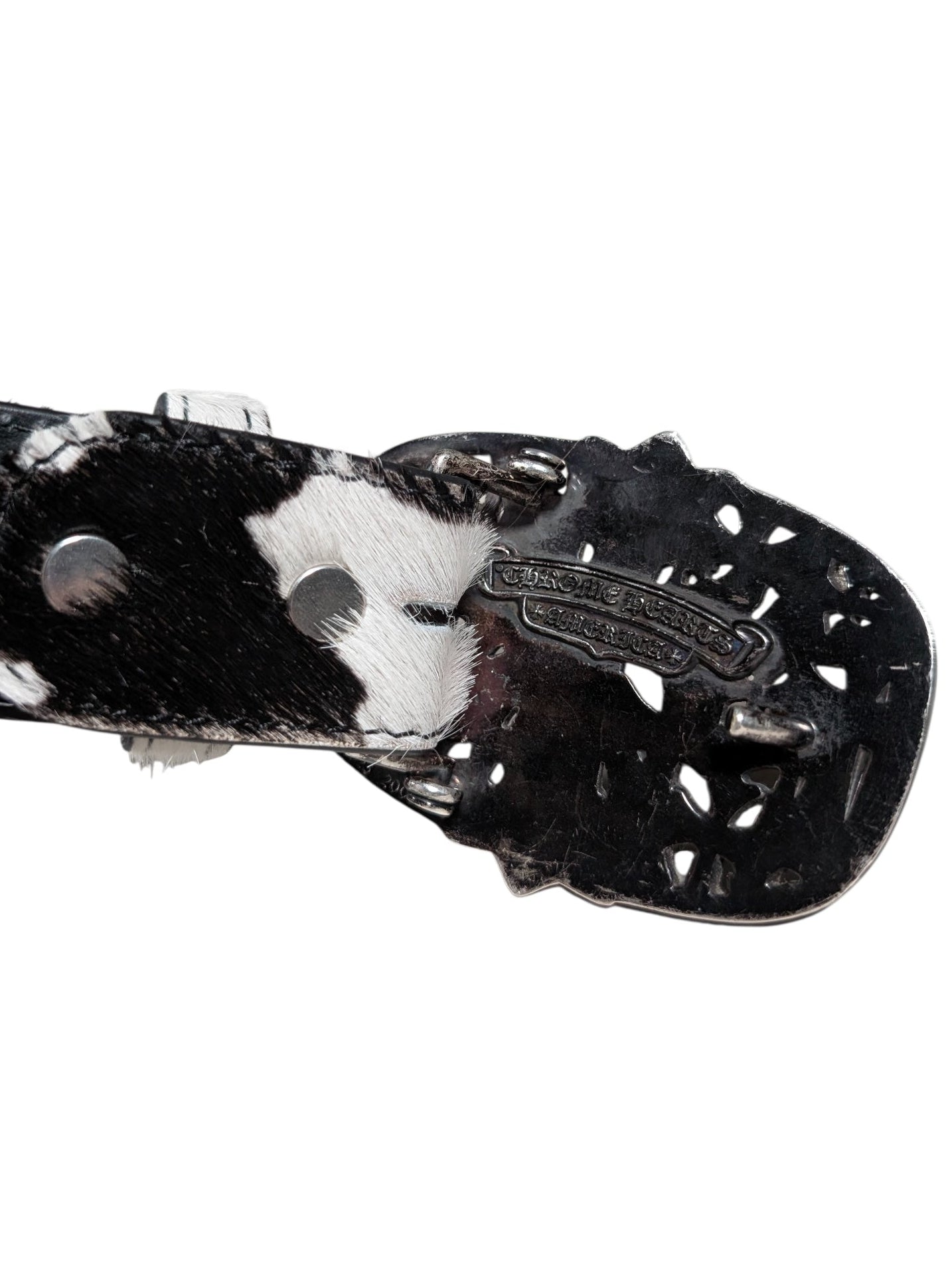 Calf Hair Leather Belt Strap Animal Print