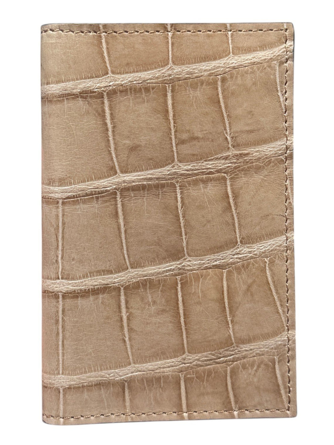 Champagne Gold Crocodile Bifold Card Wallet AMAL Exotic Leather