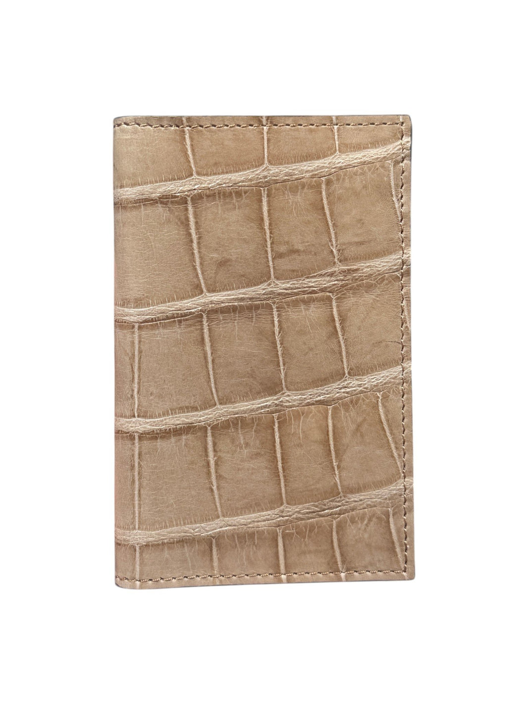 Champagne Gold Crocodile Bifold Card Wallet AMAL Exotic Leather