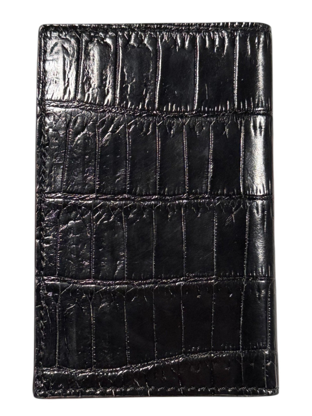 Black Crocodile Leather Wallet Hand-Stitched