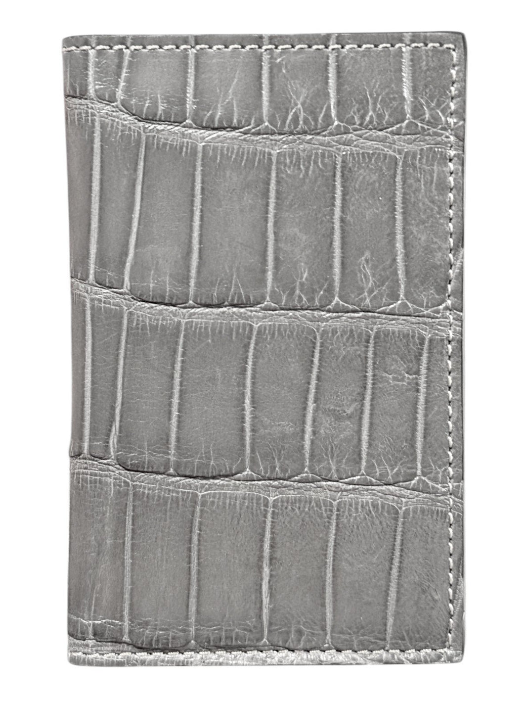 Grey Crocodile Bifold Wallet Exotic Leather AMAL