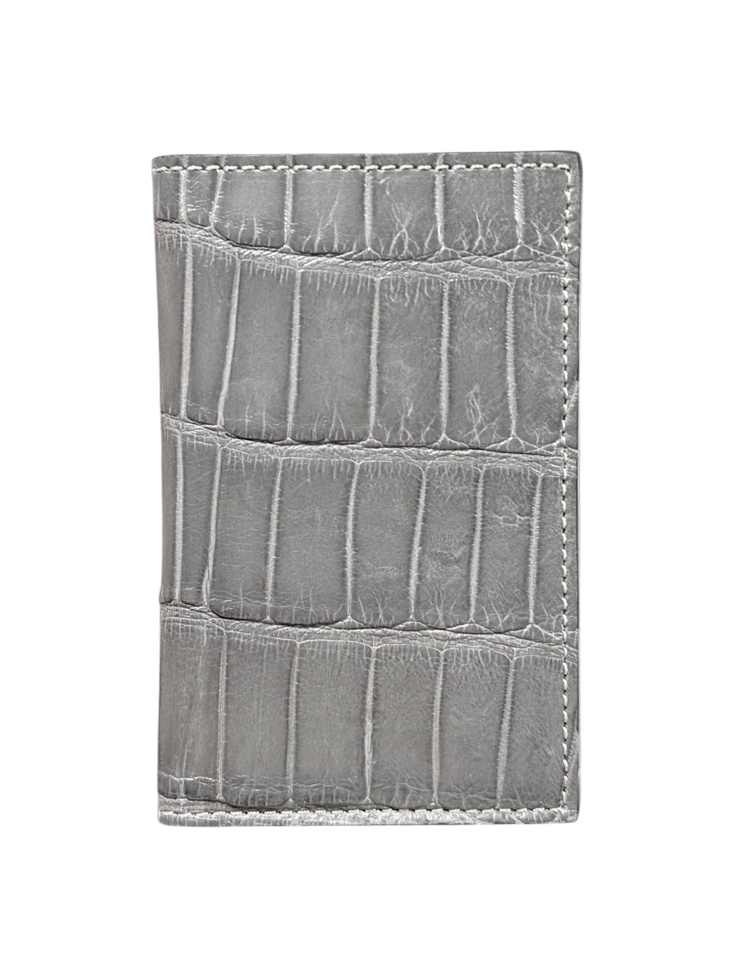Grey Crocodile Bifold Wallet Exotic Leather AMAL