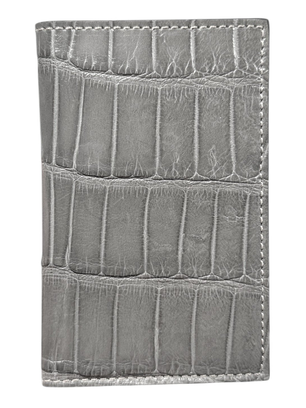 Crocodile Bifold Wallet Grey Italian Craftsmanship Luxury Exotic Skin