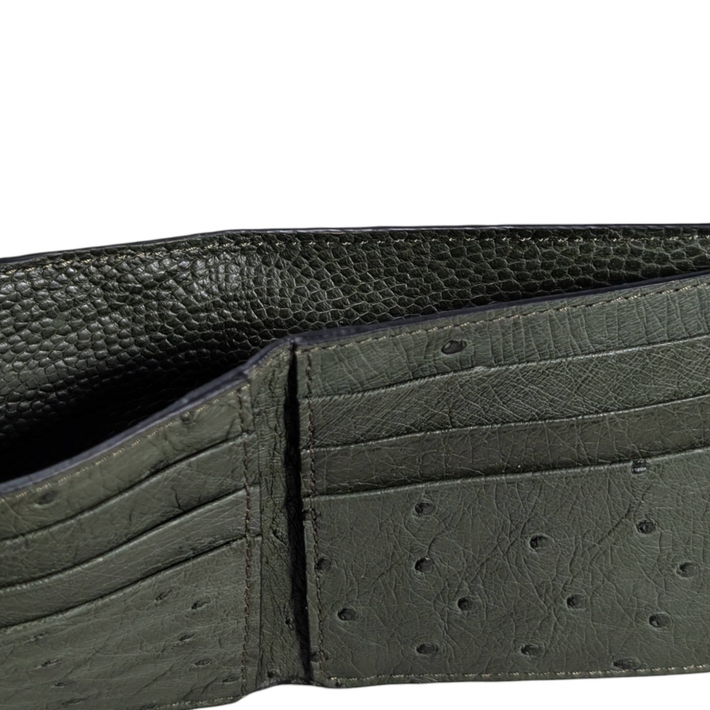 ostrich leather wallet