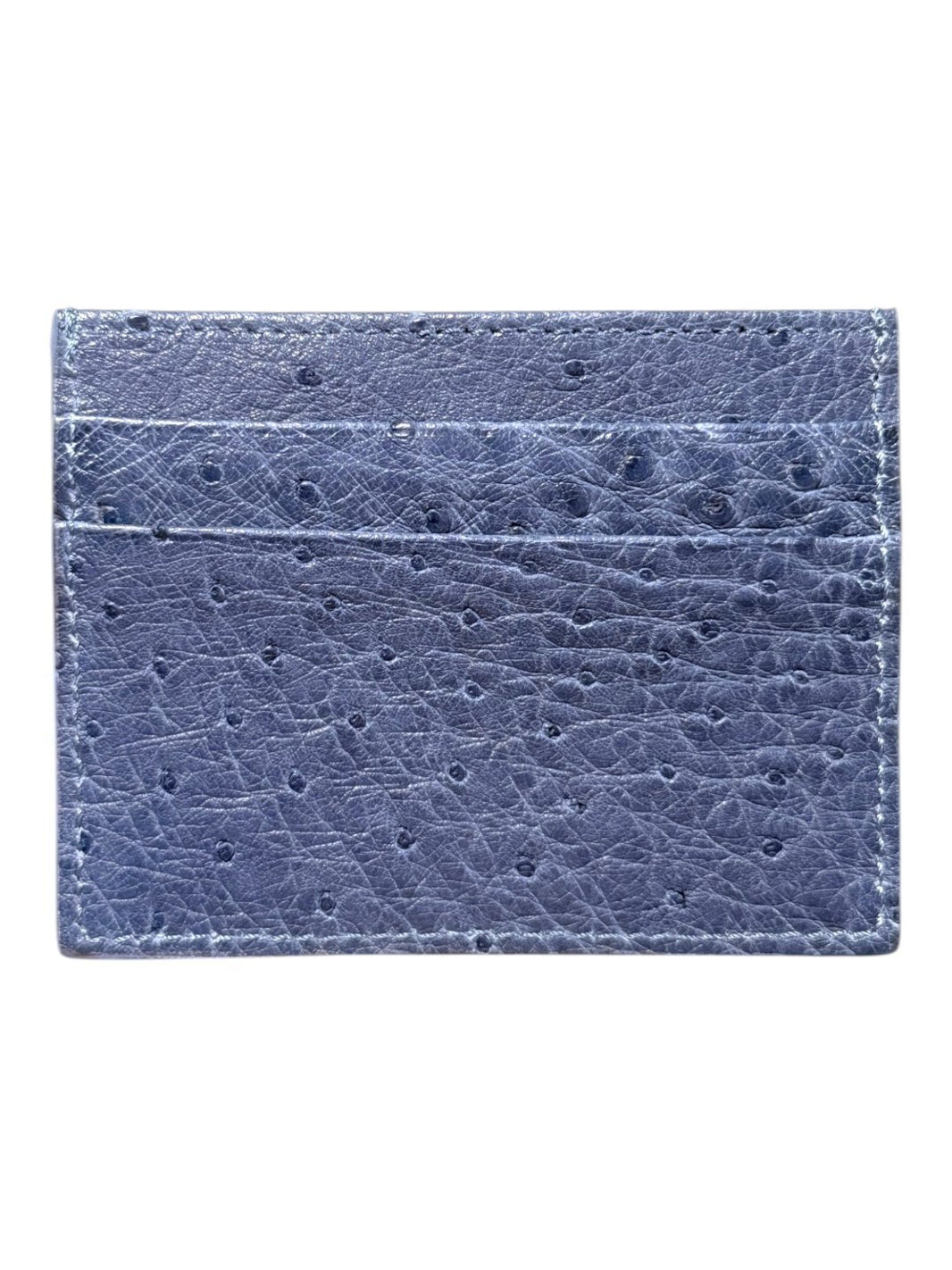 AMAL Blue Ostrich Leather Card Holder