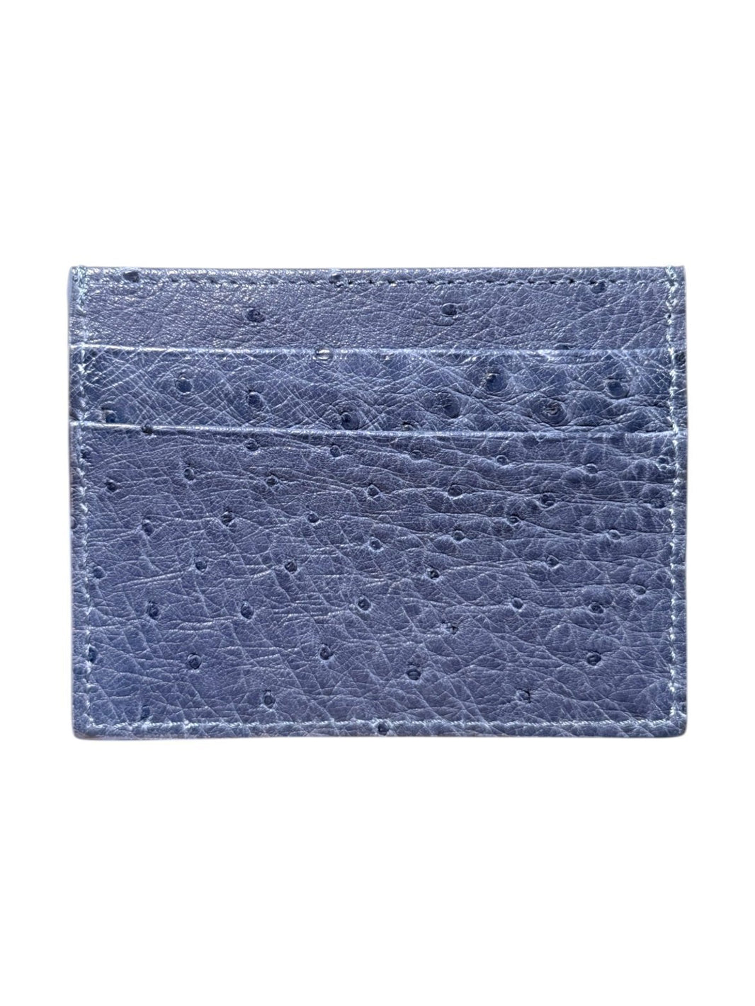 AMAL Blue Ostrich Leather Card Holder