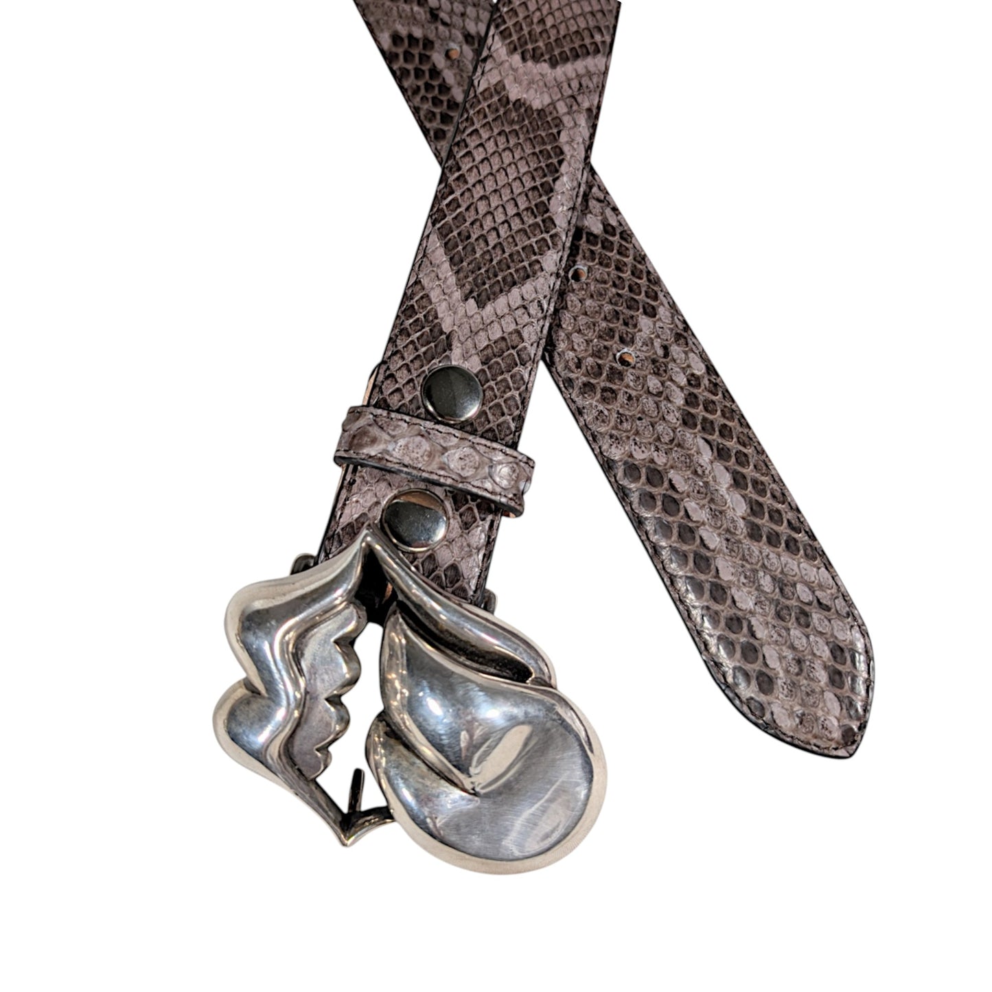 Smoky Python Snakeskin Belt