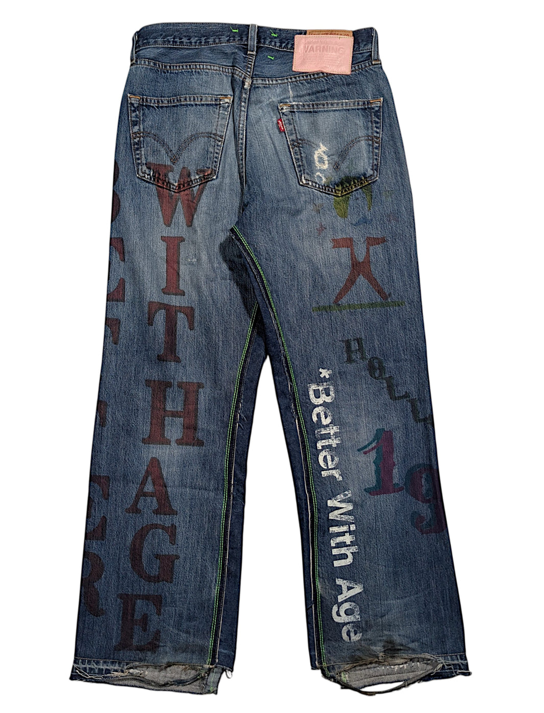 Better With Age Better With Age Double Wide Flare Painted Vintage Levi's Jeans Sterling Silver Hardware