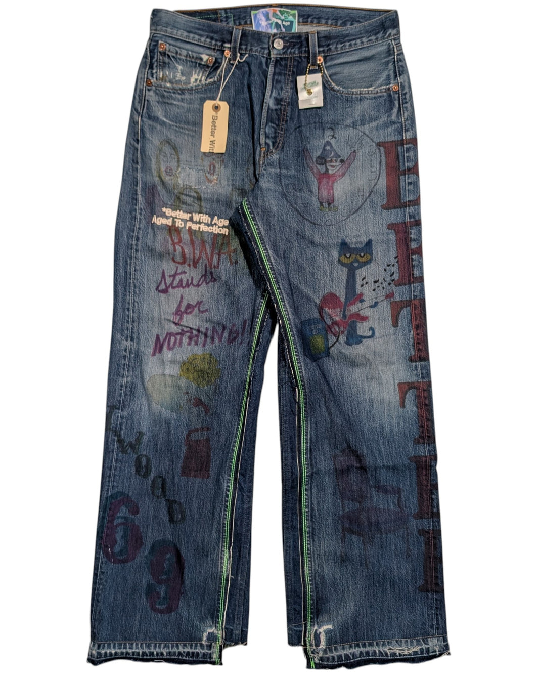 Better With Age Better With Age Double Wide Flare Painted Vintage Levi's Jeans Authentic Pants