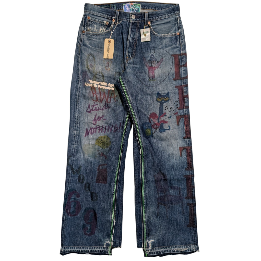 Harrison Double-Wide Artwork Graffiti Vintage Levi's Jeans
