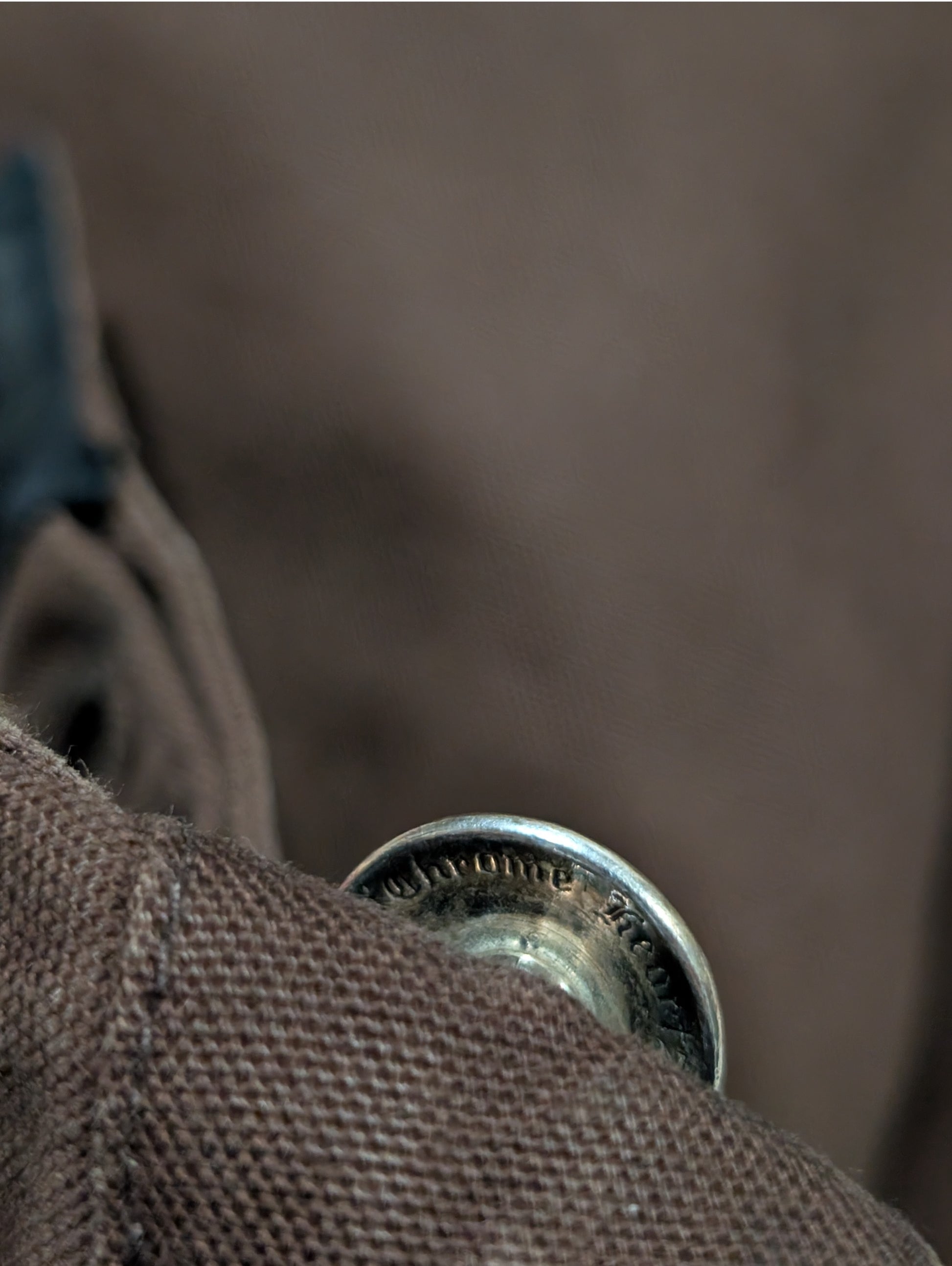 chrome hearts brown double knee carpenter pants full display silver button