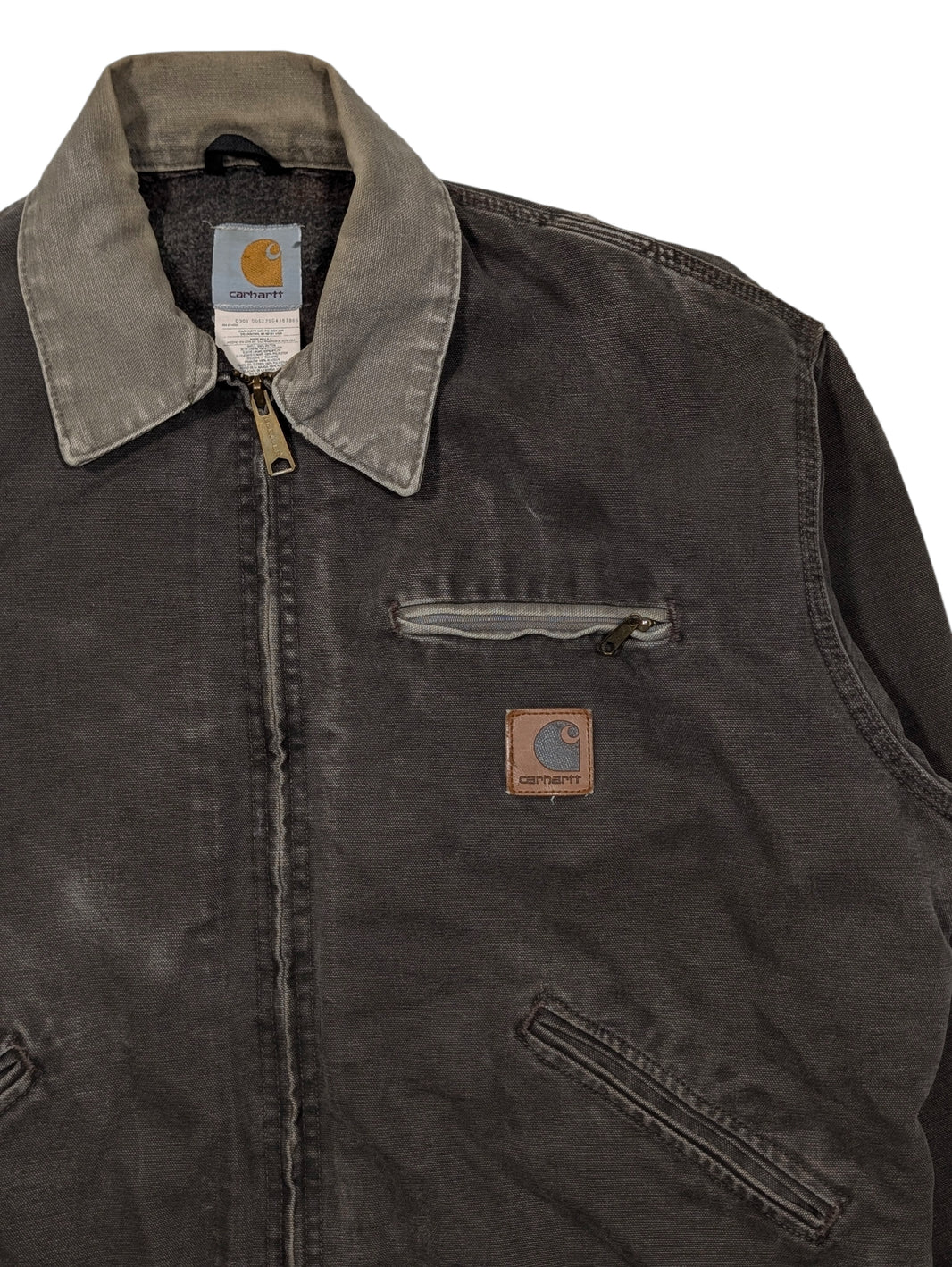 Vintage Carhartt Detroit Jacket Brown Faded 90s Sterling Silver Hardware