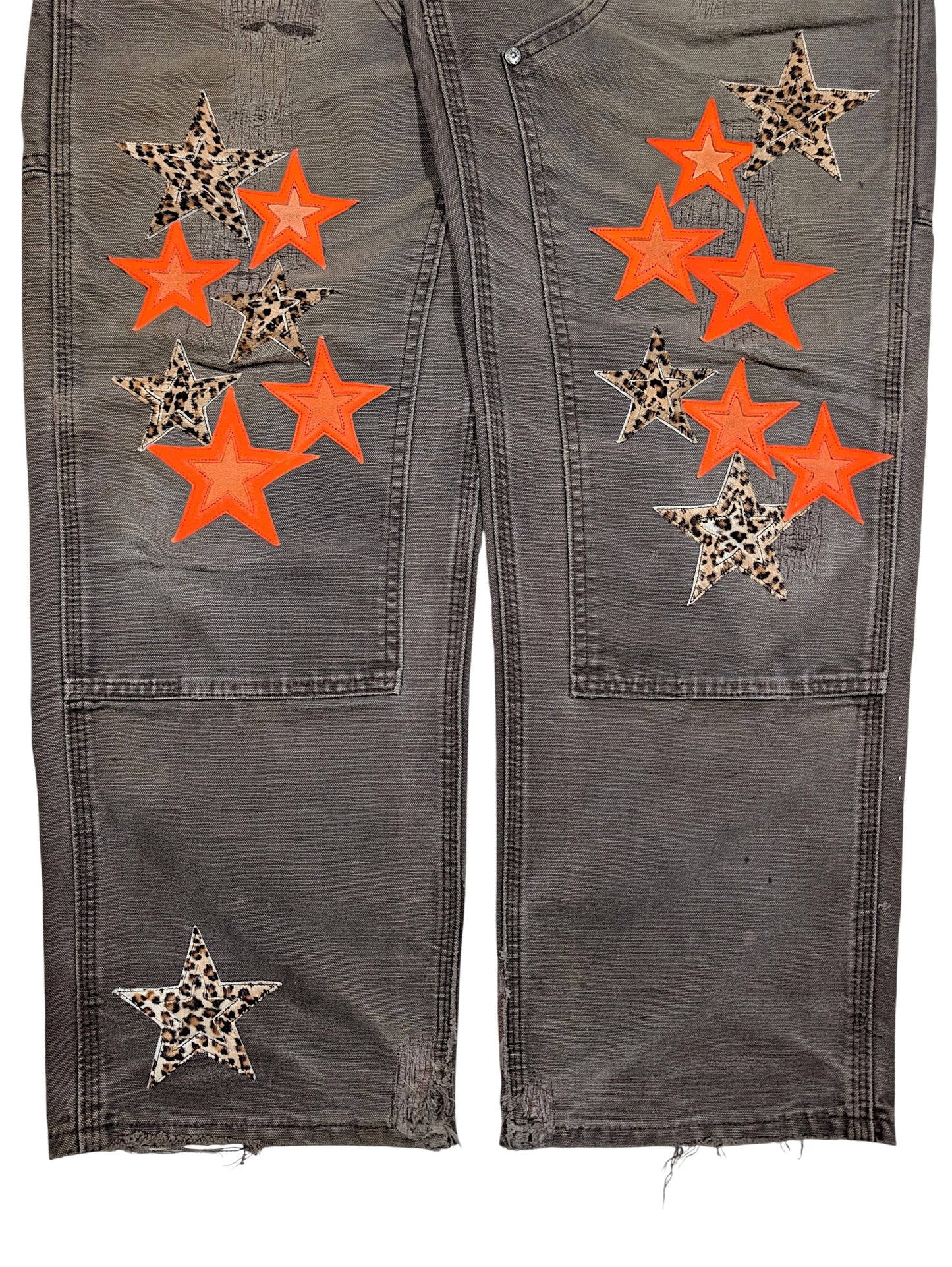 chrome hearts carhartt double knee carpenter pants cheetah print star patch vegas exclusive 2023