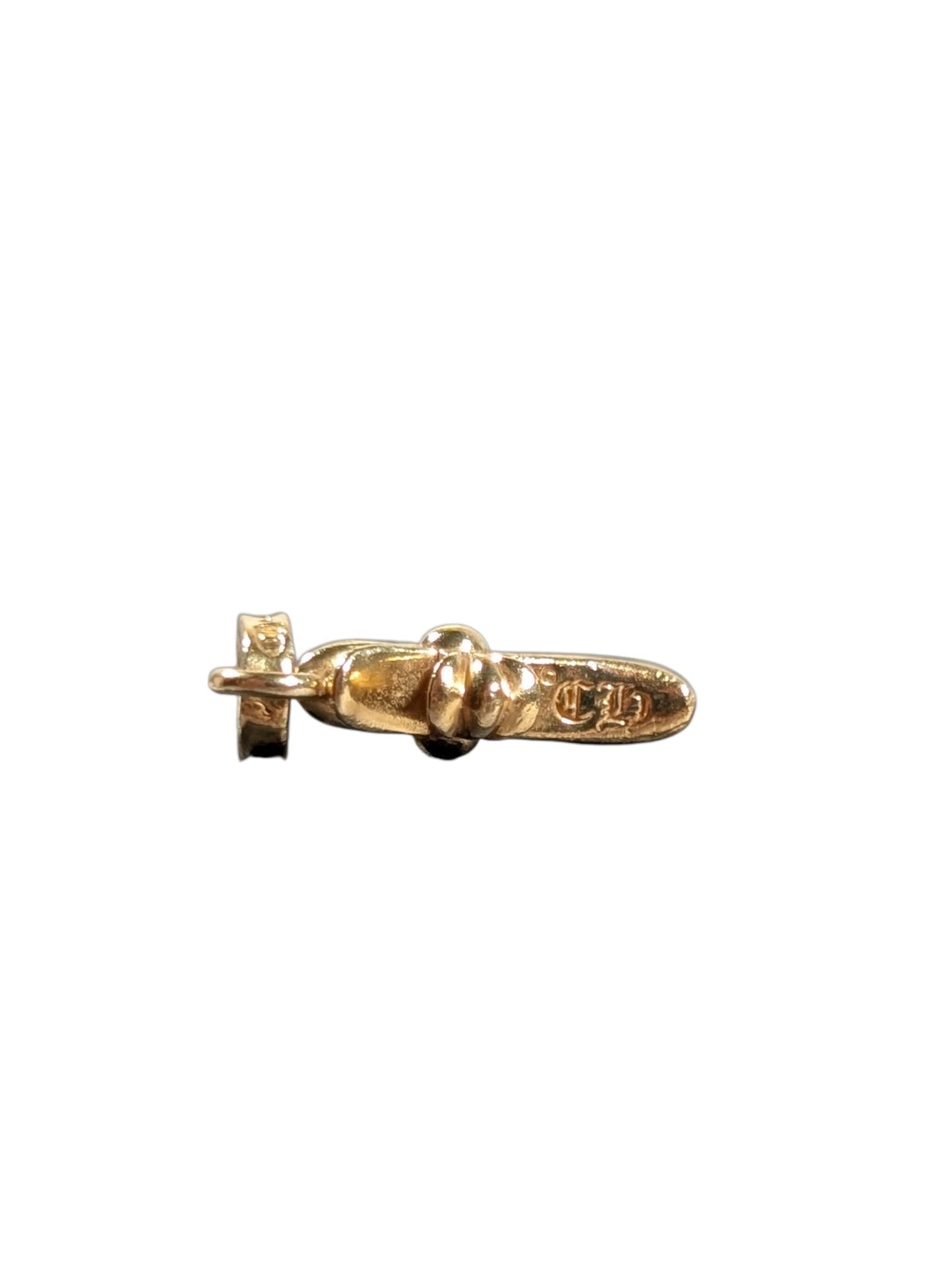 chrome hearts 22k gold baby fat cross pendant charm side angle detail jewelry collectible