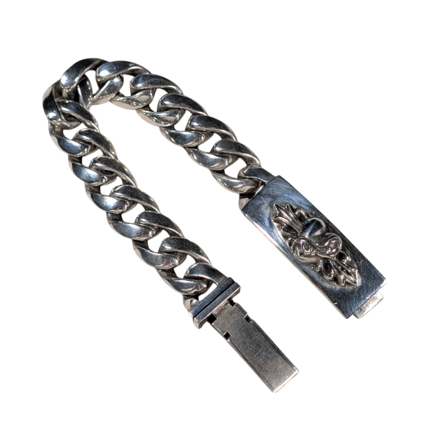 chrome hearts heart cuban bracelet