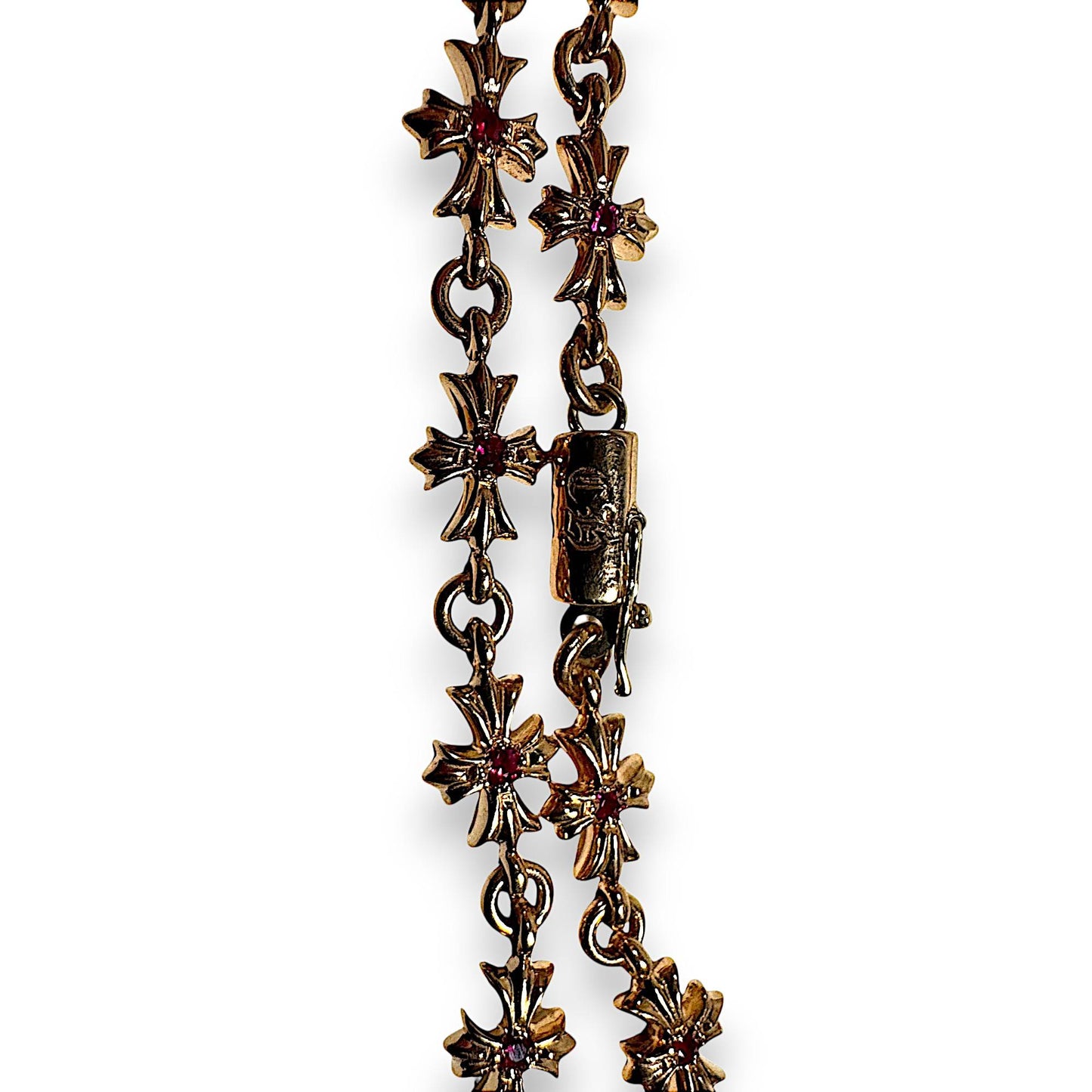 22k Gold Ruby Tiny E Bracelet