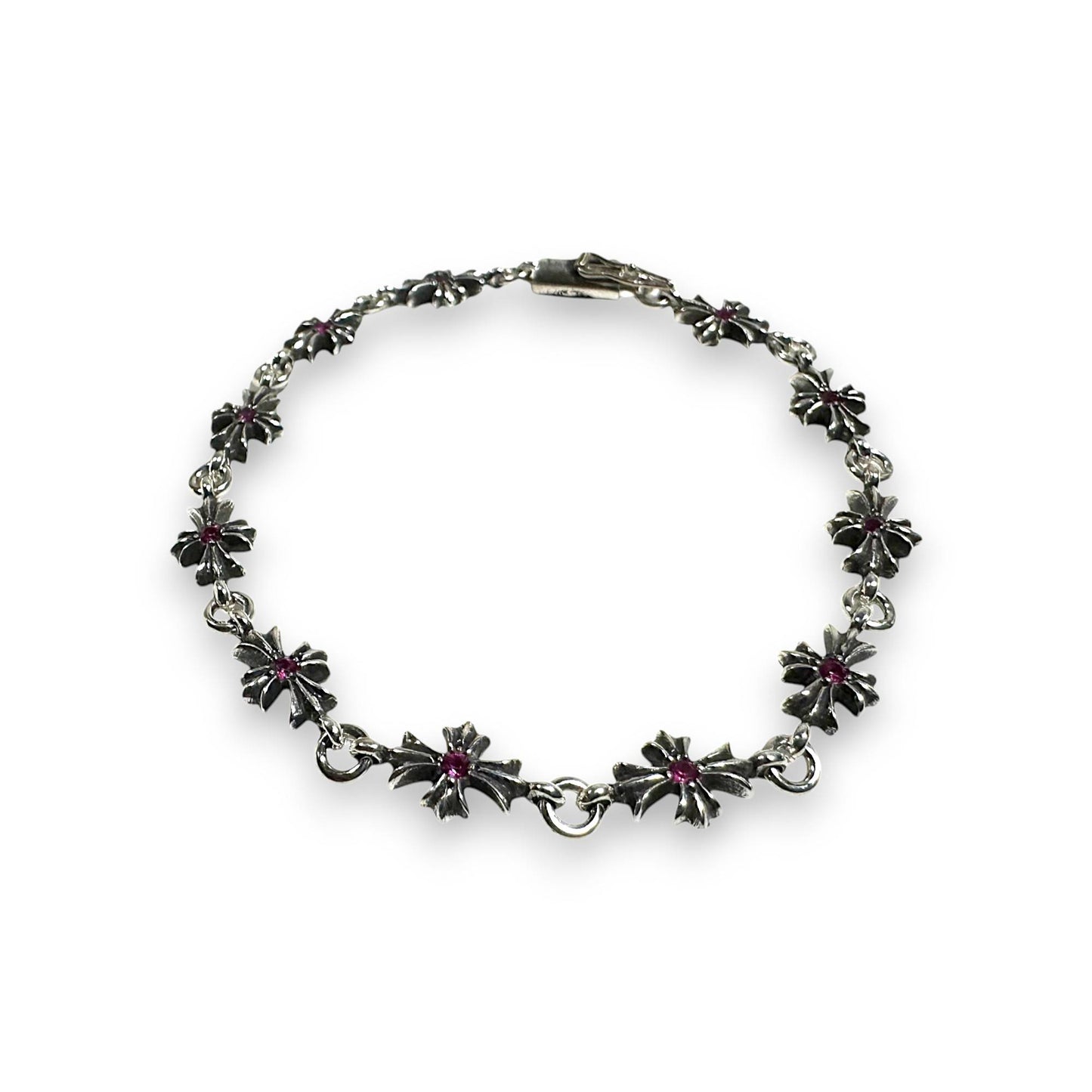 Pink Sapphire Tiny E Bracelet