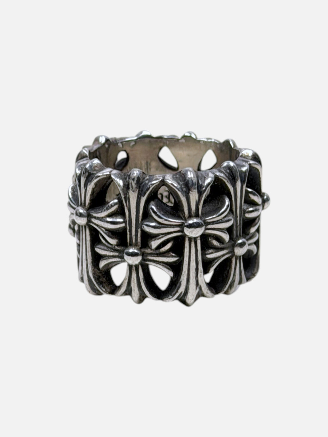 Chrome Hearts Cemetery Cross Ring .925 Silver Wide Band