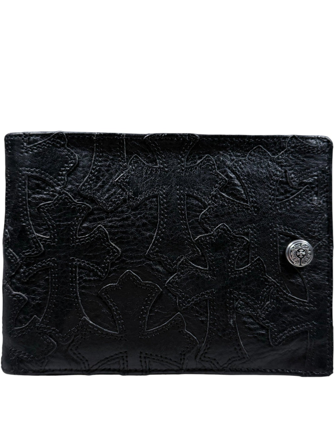 Chrome Hearts Cemetery Cross Patch Snap Bi-Fold Wallet Authentic Wallets