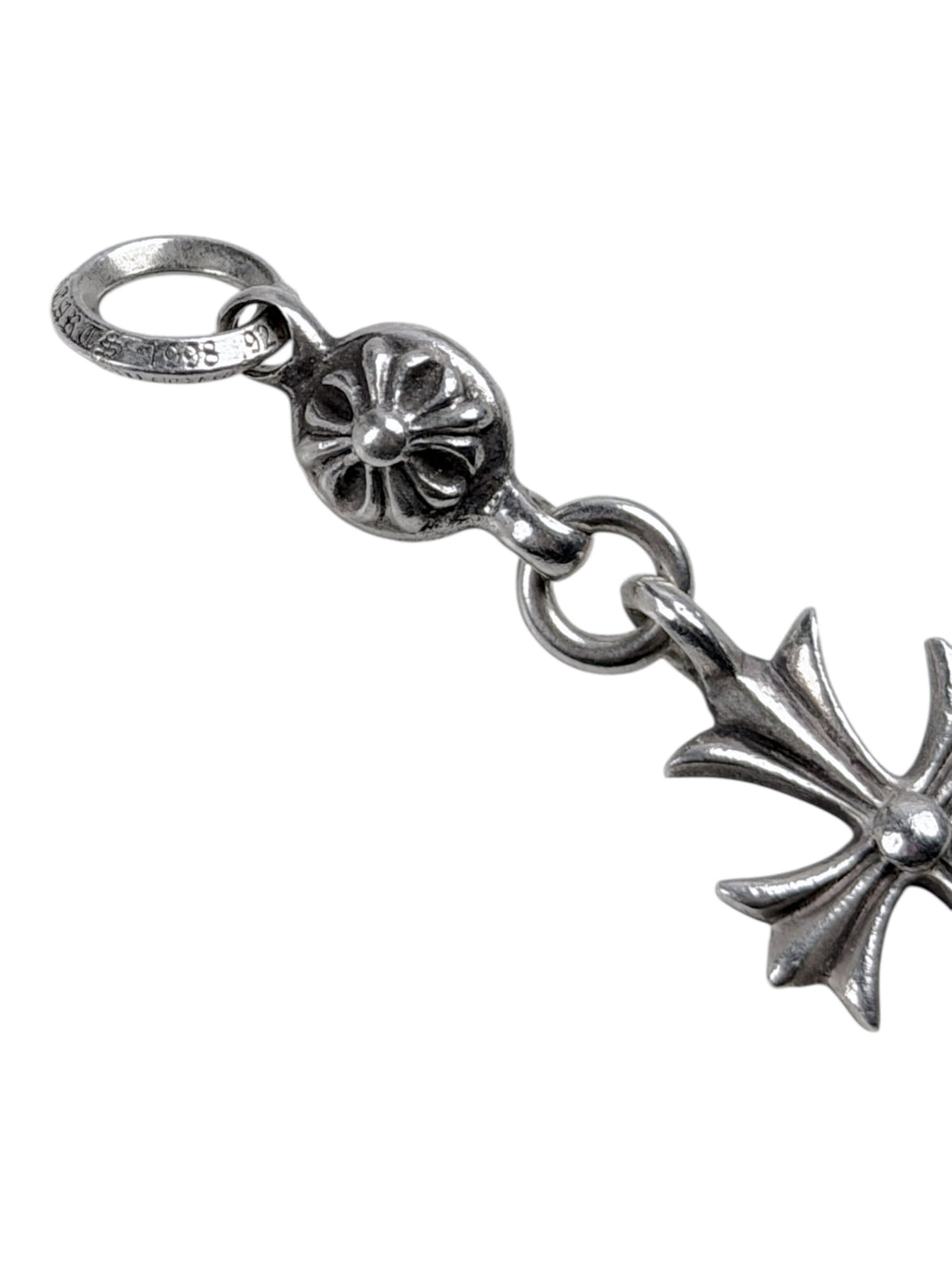 Floral Cross Bail Linked to Chrome Hearts Silver Ball Cross