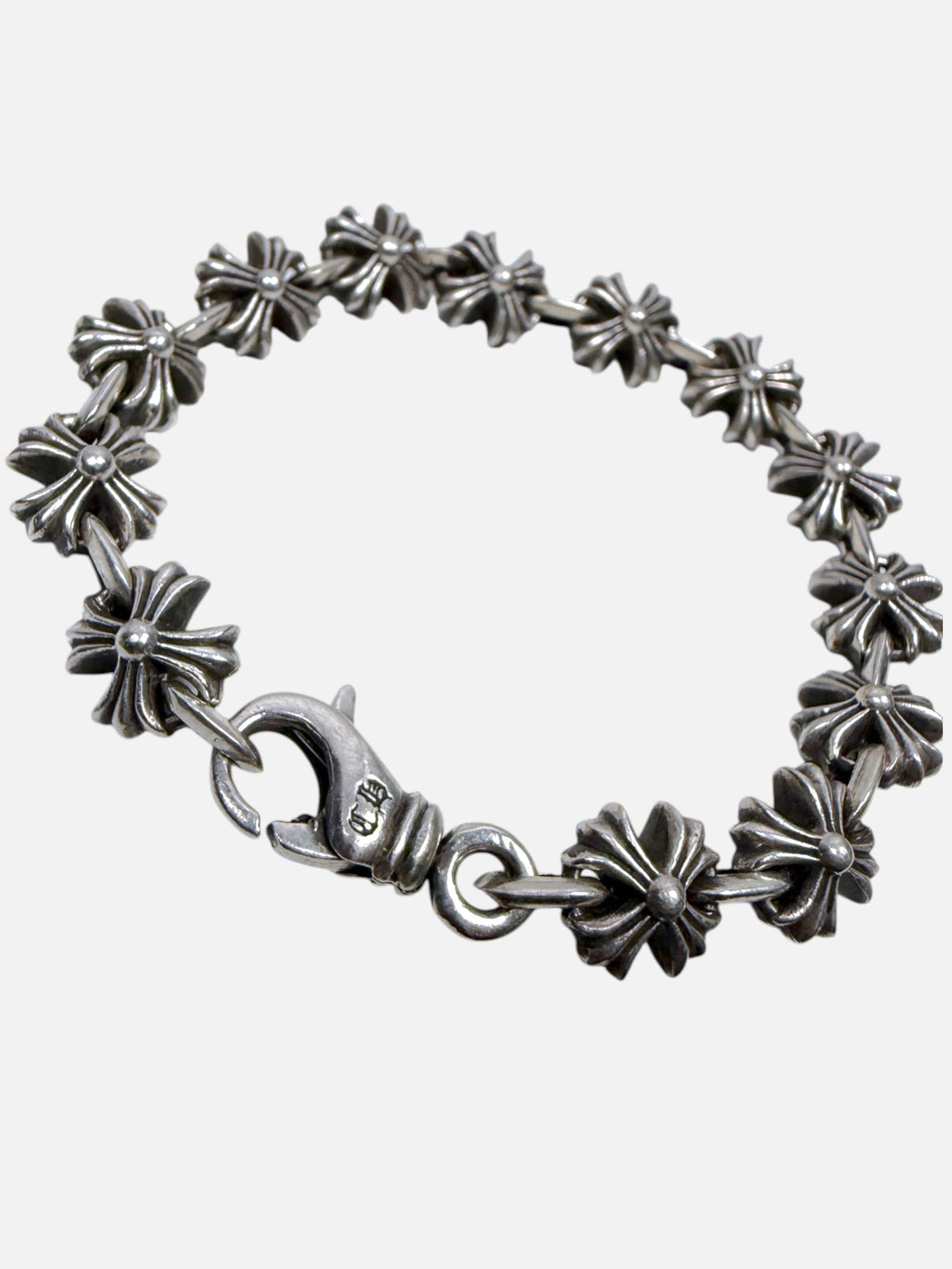 .925 Silver Chrome Hearts CH Plus X Bracelet Cross Jewelry