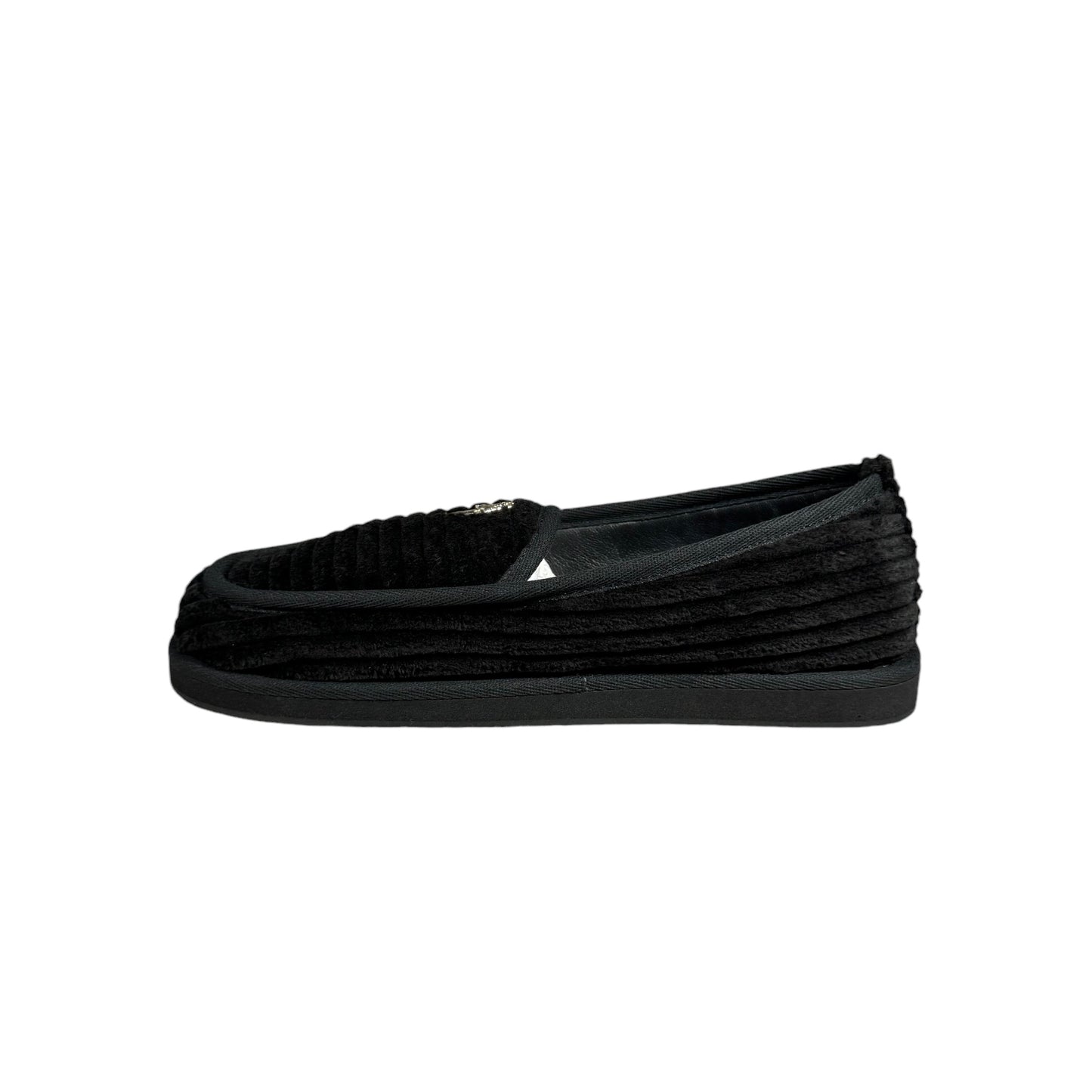 Chrome Hearts Slides dagger silver shoe loafer black corduroy sandal
