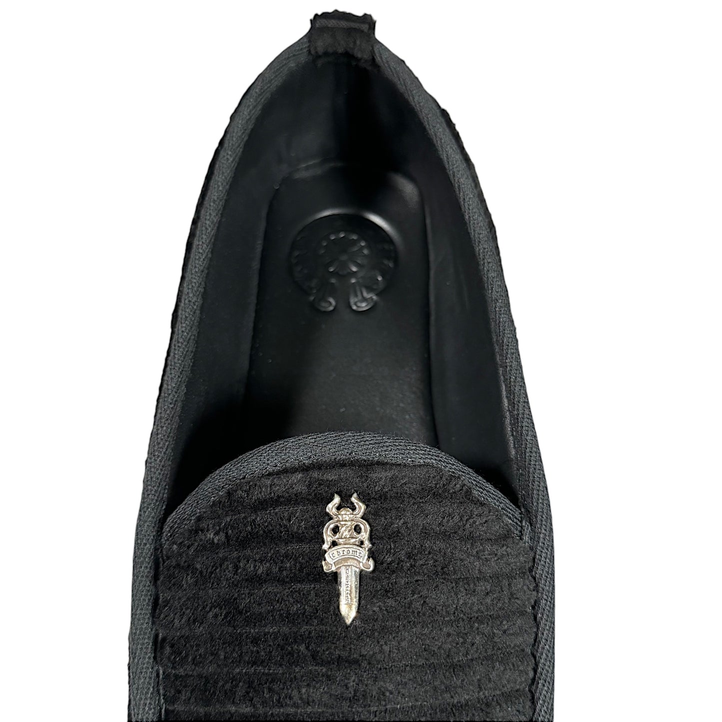 Chrome Heart dagger collectible loafer slipper shoes leather slip on sandals slides