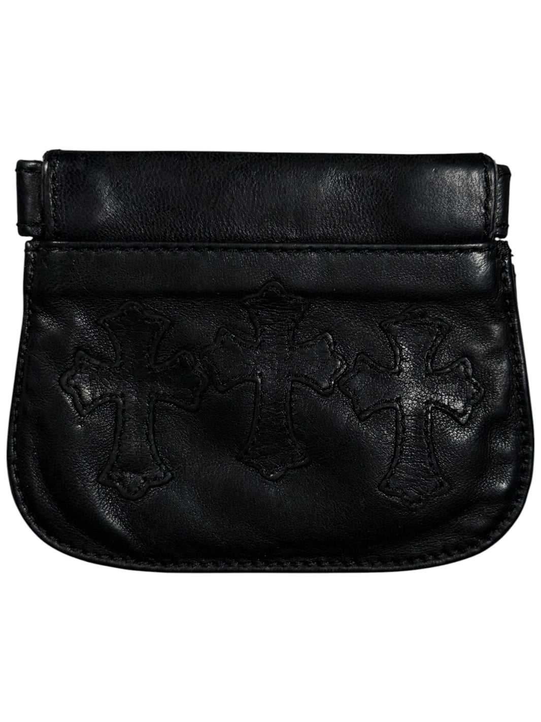 Chrome Hearts Cross Patch Coin Pouch Wallet Snap Back Authentic Wallets