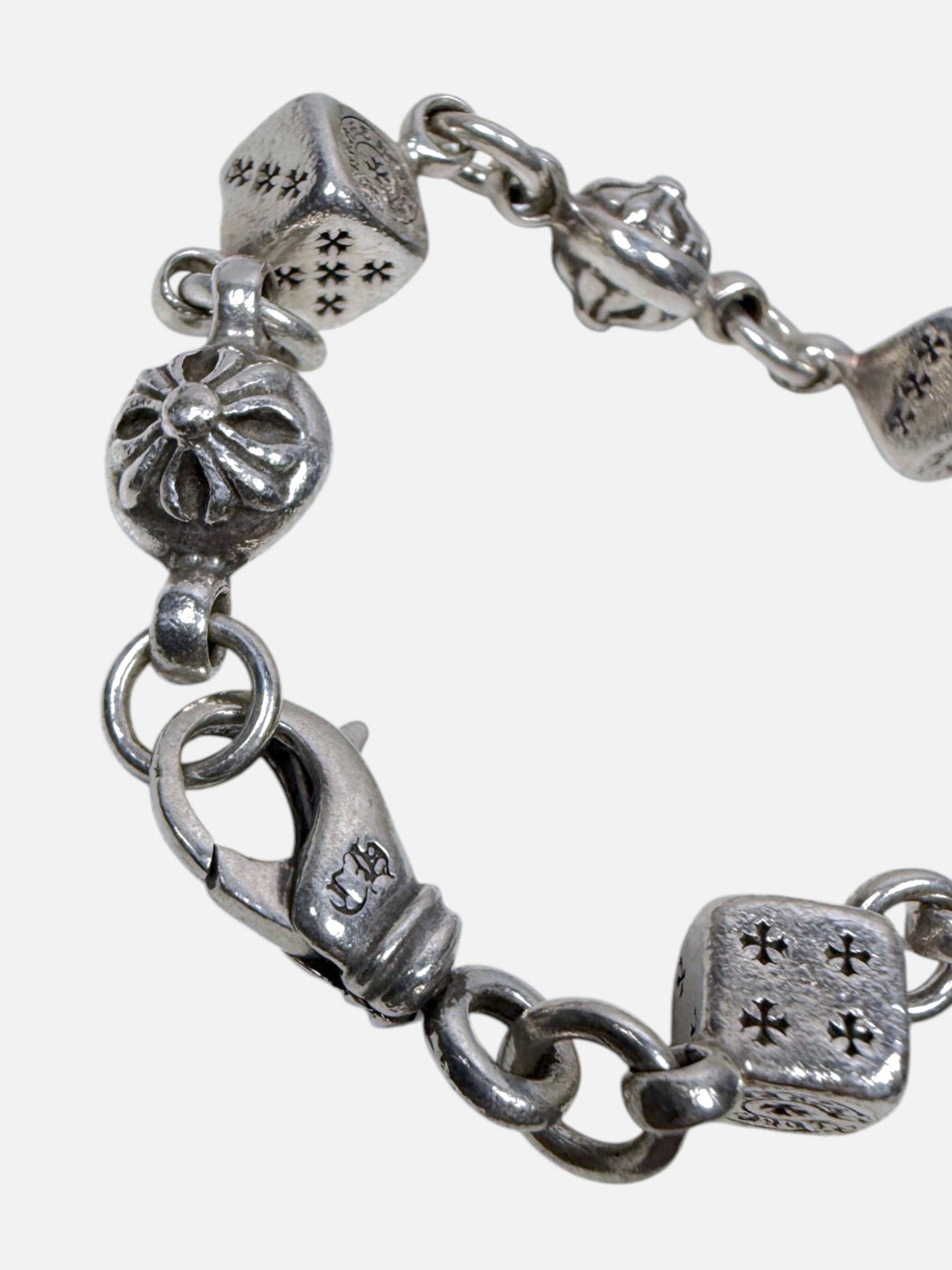 CH Horseshoe Logo Dice Links Chrome Hearts Cross Ball Bracelet