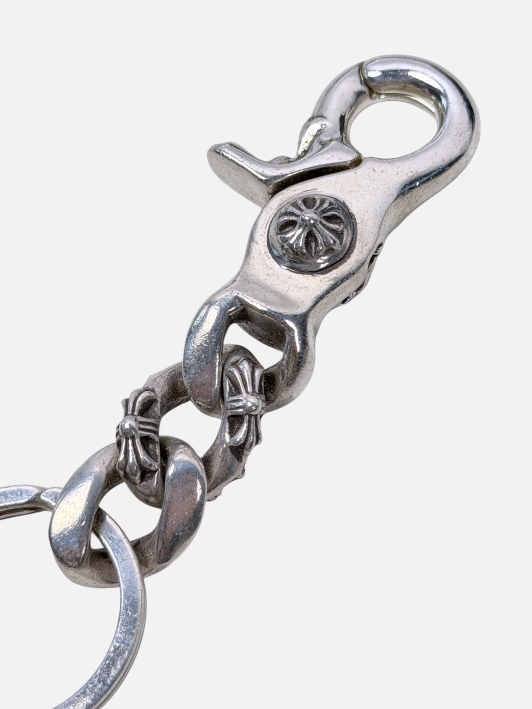 Silver Clip Keychain Chrome Hearts CH Plus Cross Fancy Links