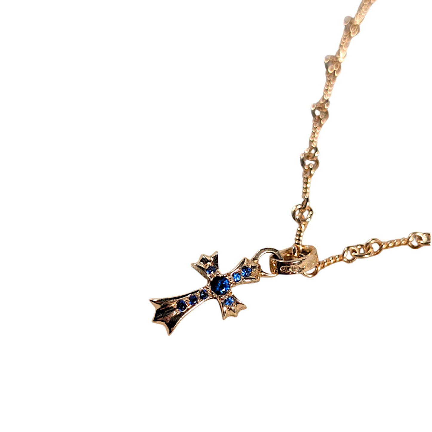 Blue Sapphire 22k Gold Baby Fat Pendant