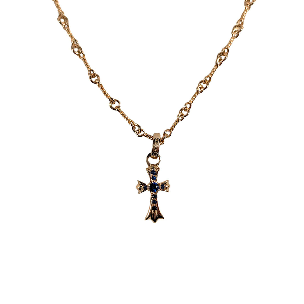 Blue Sapphire 22k Gold Baby Fat Pendant