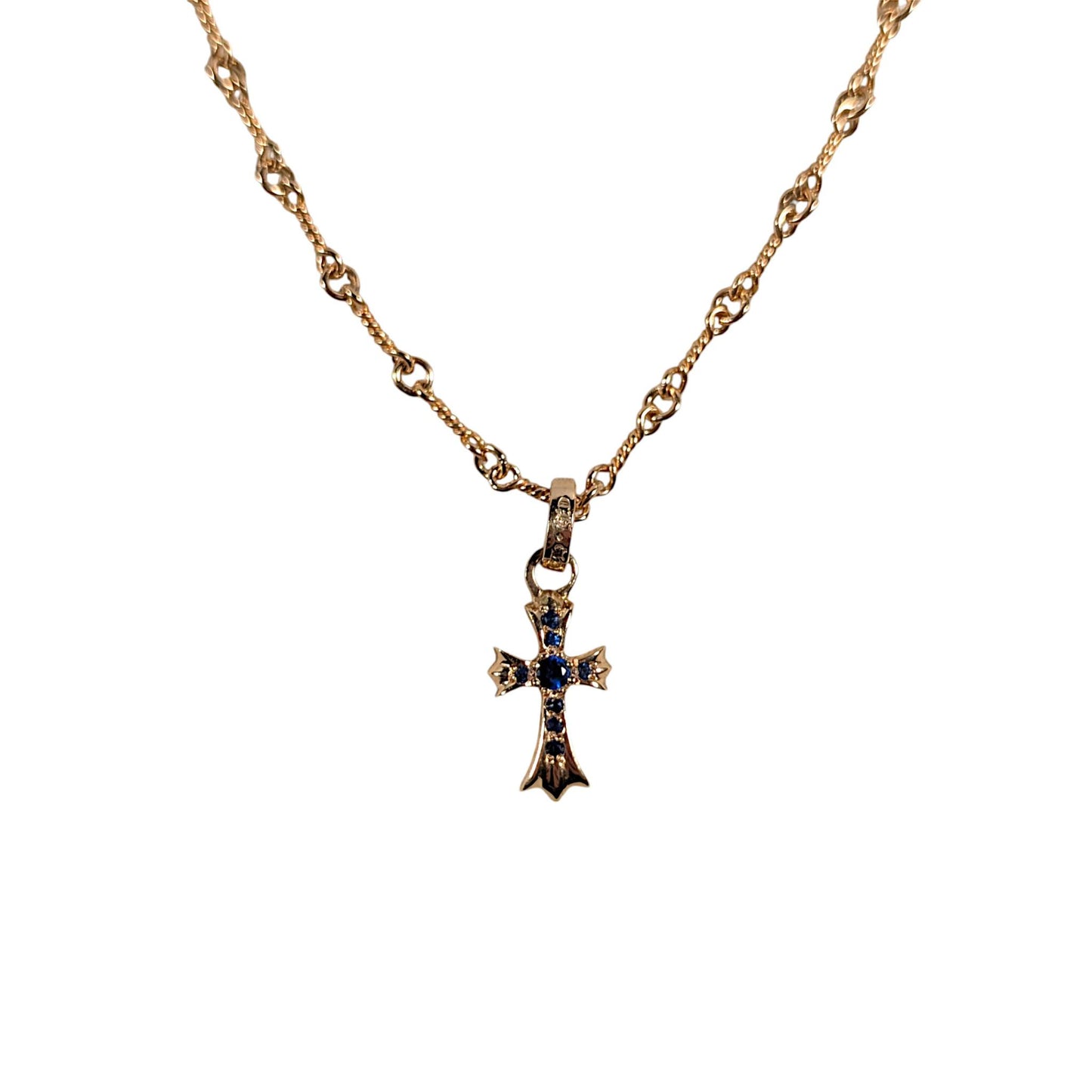 Blue Sapphire 22k Gold Baby Fat Pendant