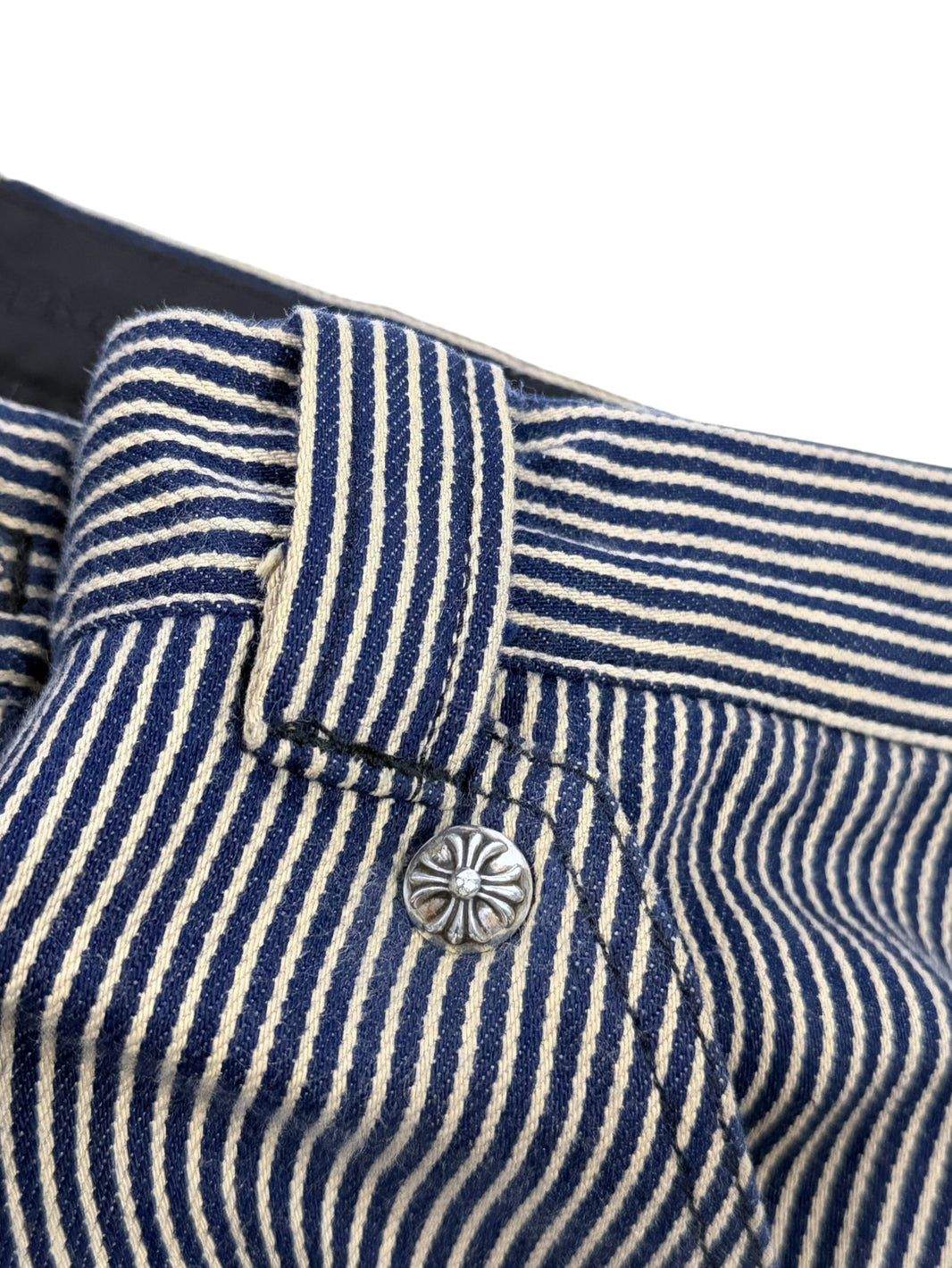 Cross Rivet Hardware on Chrome Hearts Navy Carpenter Pants